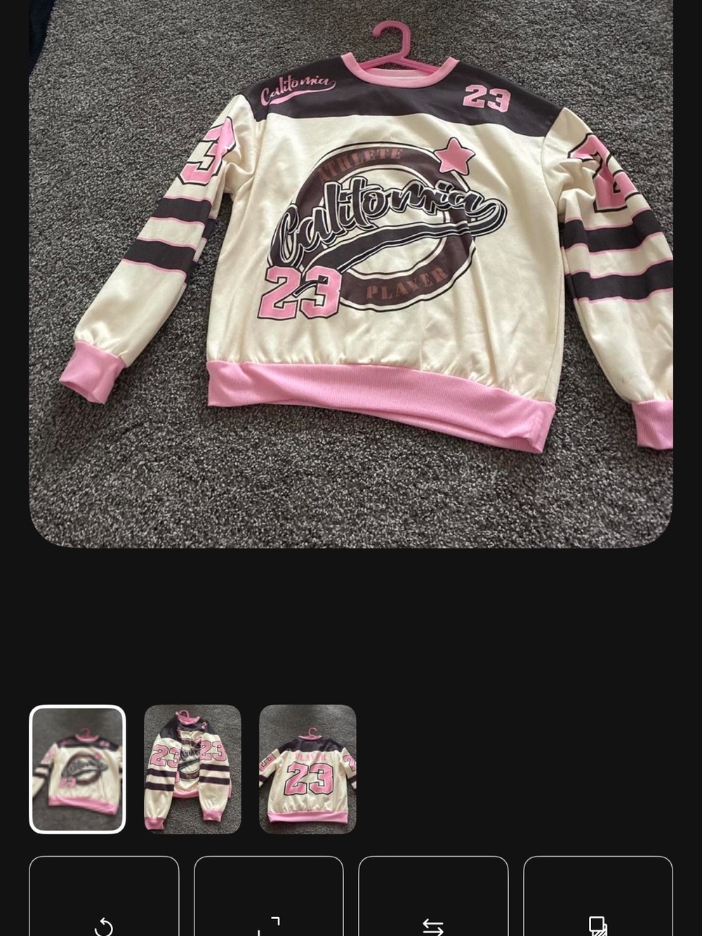 SHEIN Pink Cream & Brown 'California 23' Pullover Pajama Top